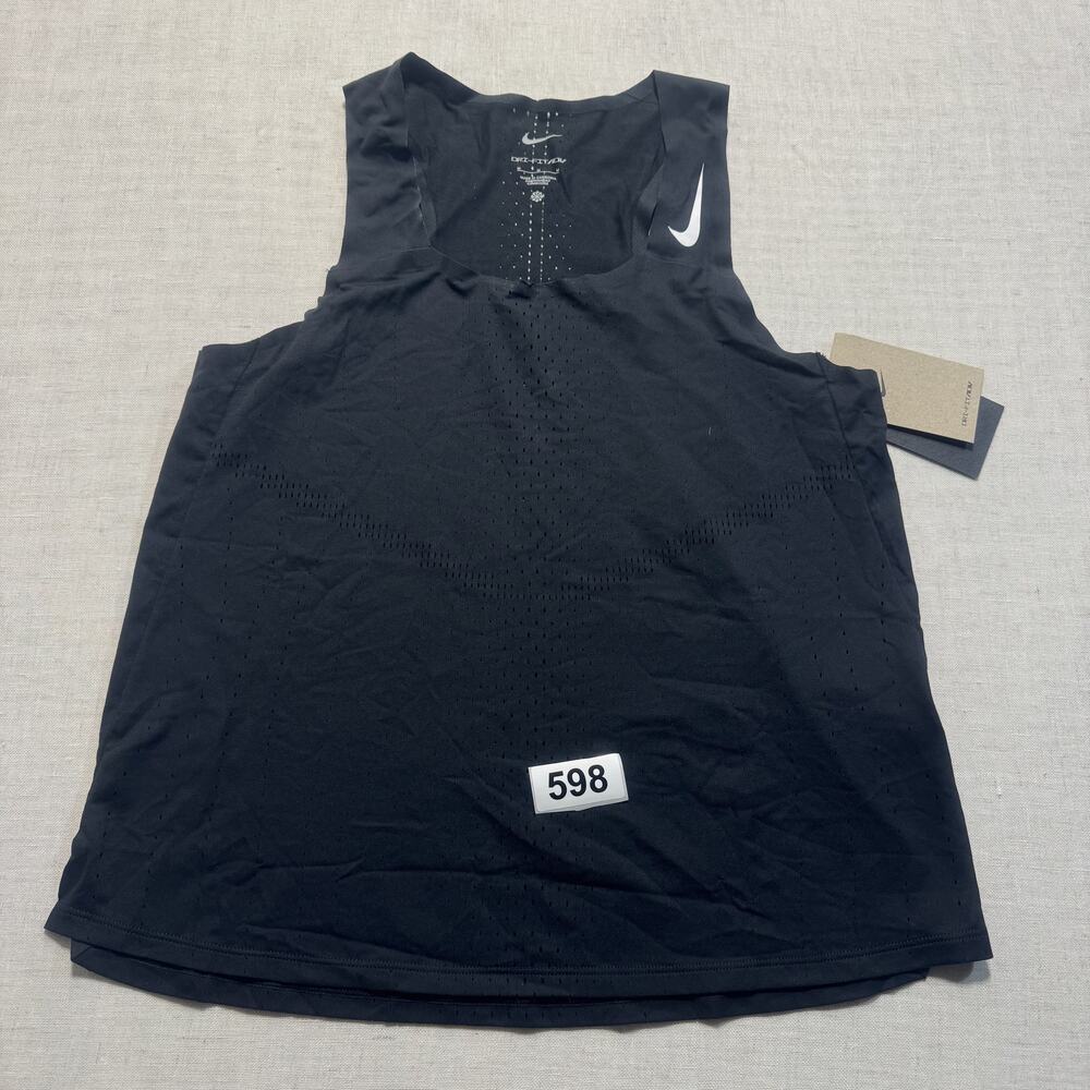 Nike Dri-Fit Adv Aeroswft‎ Singlet Women's Black Running Tank Top Sz M Brand New